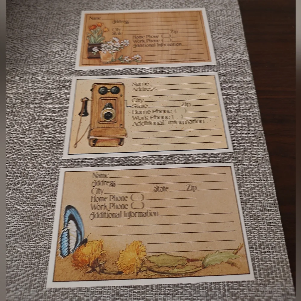 Vintage Box of Address Cards - 3 Designs